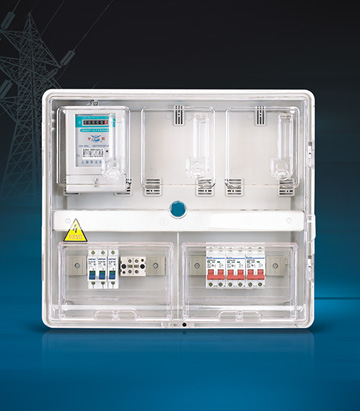電表箱|塑料電表箱-單相三表位電表箱(上下結構)